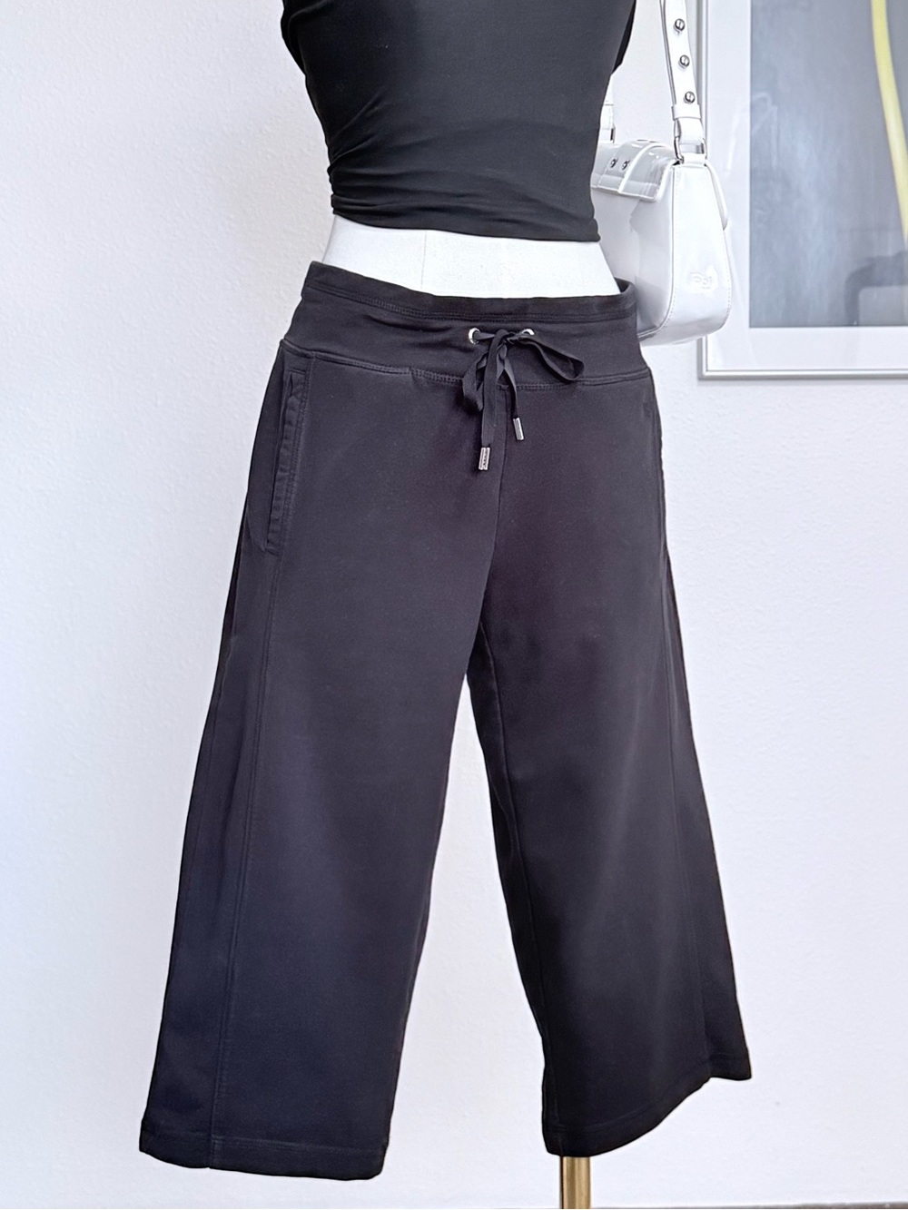 Danskin Now Wide Leg Lounge Capris Sporty Y2K Style - Picture 3 of 9